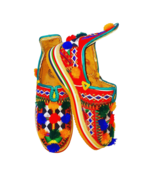 Colorful Berber Pom-Pom Babouche Handcrafted Moroccan Festival Slippers - $85.00
