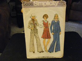 Simplicity 5856 Top, Unlined Jacket, Skirt & Pants Pattern - Size 12 Bust 34 - $11.41