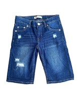 Levi Girls Dark Wash Distressed Bermuda Shorts Size 10 Reg EXCELLENT Con... - $10.16 CAD