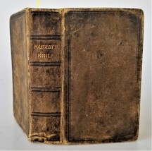 1844 Antique Polyglott Bible Landenberg Chester Co Pa Ethel Crossan Leather - £114.33 GBP
