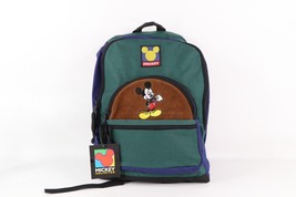 NOS Vtg 90s Disney Mickey Mouse Spell Out Color Block Suede Backpack Boo... - $118.75