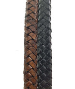 Black &amp; Brown 8 mm wide oval leather cord - $3.87+