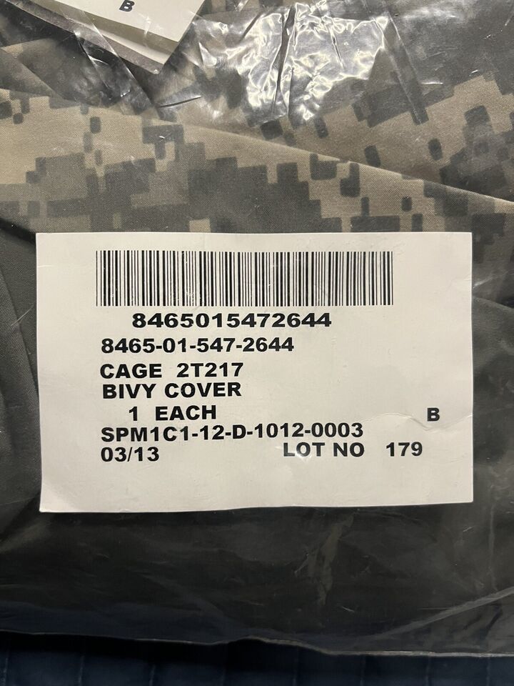 Tennier Industries Camo Bivy Cover For Sleeping Bag 8465-01-547-2644 NIOP Item image 8