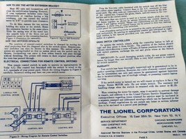 Vintage Lionel HO Switches Install Track Train Instruction Sheet Original 4-59 - £6.75 GBP