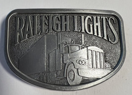 Belt Buckle Pewter Raleigh Lights 1/2 Moon Shape  Semi Truck Design  1.75x3.5 - £13.33 GBP