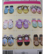 Simplicity 2491 Baby Shoes Booties Monkey Bear Dog Pattern all sizes UNC... - £2.77 GBP