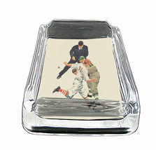 Baseball Vintage Rs1 Glass Square Ashtray 4&quot; x 3&quot; Smoking Cigarette Bar - £39.43 GBP