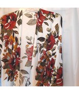 Lime N Chili Women&#39;s Open Front Cardigan Kimono Multicolor Floral Stretc... - $34.09 CAD