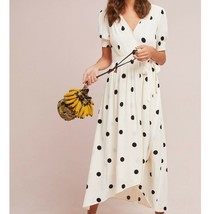 Anthropologie Breanna Polka Dot Wrap Dress by Maeve size 8 NWT - £119.35 GBP