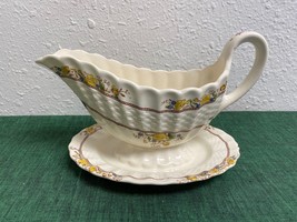 Copeland Spode BUTTERCUP Old Mark Gravy Boat w Attached Plate - £32.04 GBP