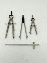 4 Gramercy Drafting Metal Tool Compass VTG Made In Germany 4&quot; 6&quot; Lot - £9.90 GBP