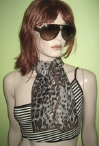 Vintage Women&#39;s Ladies Leopard Animal Print Lace Long Fashion Scarf Wrap - £19.97 GBP