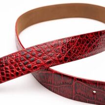 Emilio Genuine Exotic Alligator Belt Antique Red image 2