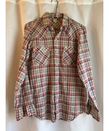 Vtg. Levis Pearl Snap Long Sleeve Shirt Western (S) Plaid White Big E Po... - $24.75