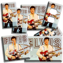 Elvis Presley Holding Twin Neck Guitar Light Switch Plate Outlet Room Home Decor - £9.58 GBP+