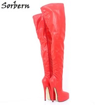 Sexy Long Women Boots Custom Slim Fit Boots Large Size 46 Unisex 18CM High Heels - £192.16 GBP