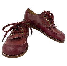 Buster Brown Red Leather Lace Up Oxfords Dress Shoes 6 - £19.67 GBP