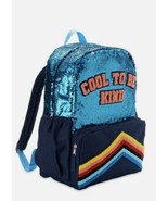 Blue Flip Sequin Cool to be Kind 16&quot; Backpack 2 Compartment School Bag B... - $11.40