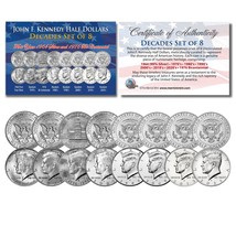 JFK Half Dollars Decades Collection U.S. 8-Coin Full Set of 8 YEARS Uncirculated - £32.10 GBP