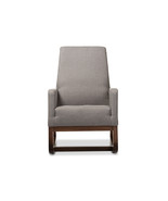 Fenton Gray Fabric Upholstered Button-tufted Wingback Rocking Chair - $10,934.07 MXN