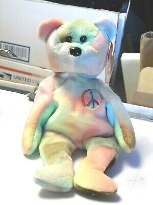 PEACE TY Beanie Tush 102 # Stamp  #PB264 Nice Mix Small Bend  top right ... - $9.90