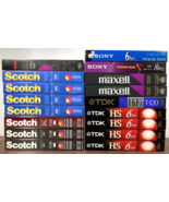 Lot of 17 BLANK SEALED VHS TAPES Brand New T-120 Scotch TDK Maxell Sony RCA - £39.65 GBP