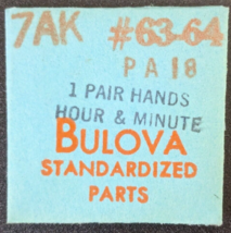 NOS Genuine Bulova 7AK PA 18 Watch Pair of Min/Hr Hands #63/64 Purple Alpha - $10.88