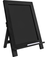 Wooden Chalkboard Sign, Tabletop Magnetic Chalkboard with Stand (Black) - £11.40 GBP