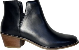 COLE HAAN Abbot Women&#39;s Black Leather Pull-On Bootie SZ 9.5, D44240 - £94.77 GBP