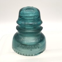 Vintage Hemingway Teal Blue Green Glass Insulator - £19.24 GBP