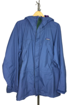 Vintage Women&#39;s Patagonia Blue Shell Jacket Rain Hooded Size Large - £98.91 GBP
