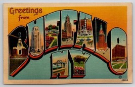 Large Letter Greetings From Buffalo NY New York Postcard G28 - $5.95