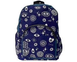 Mia Jewel Shop Evil Eye Pattern Large Backpack Hamsa Print Adjustable Strap Cush - £27.58 GBP