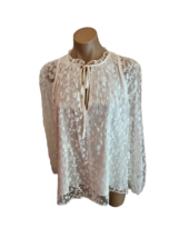CHLOE Iconic Milk Sheer Floral Lace Blouse with Attached Cami Beneath - ... - $460.00