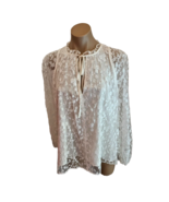 CHLOE Iconic Milk Sheer Floral Lace Blouse with Attached Cami Beneath - ... - £452.15 GBP