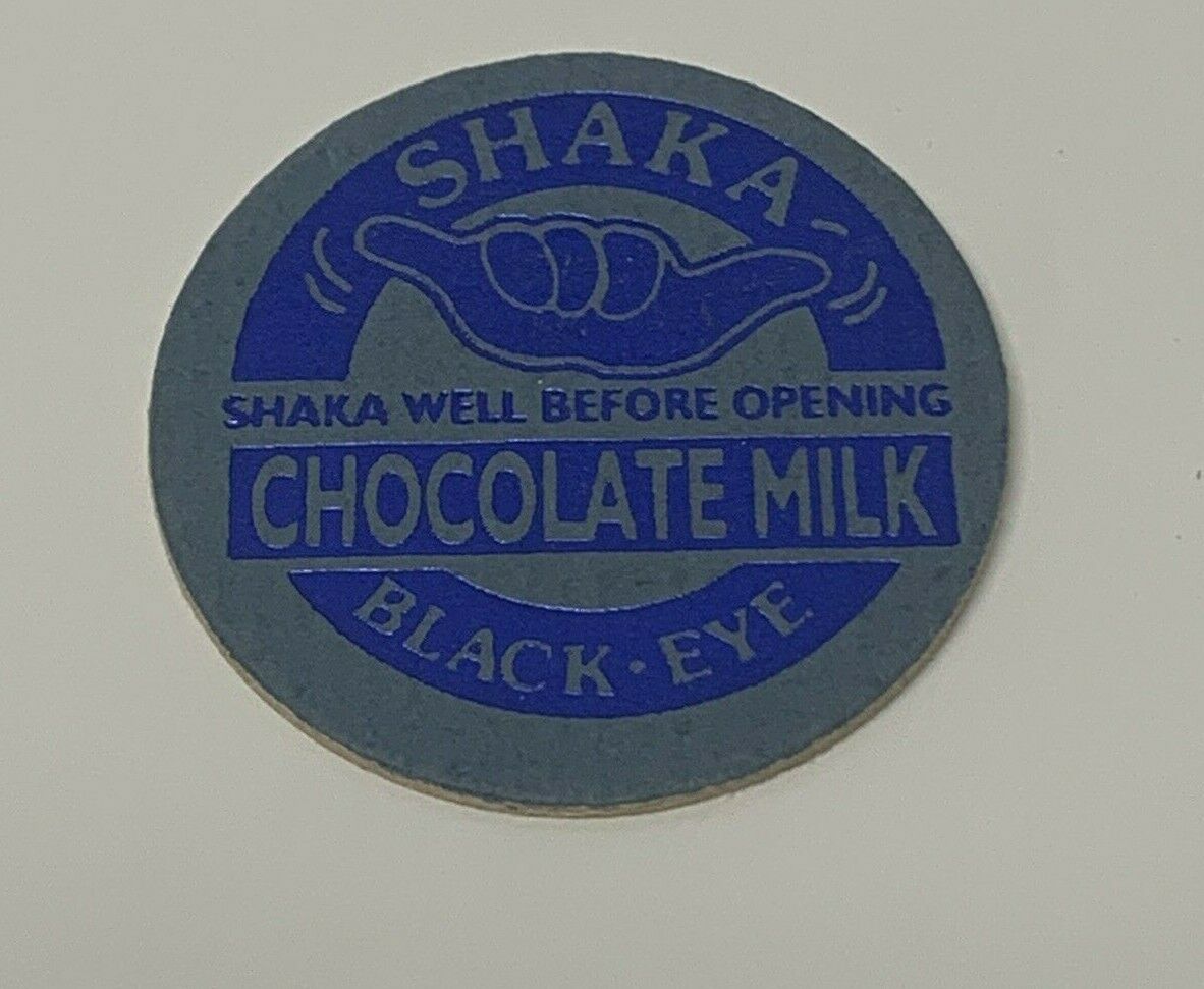 Primary image for Shaka Hang Loose Chocolate Milk Black Eye POG Hawaii  Milk Cap Vtg Advertising