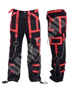 Men's Baggy Gothic Cargo Pants with Chains – Convertible Zipper Shorts EMO Style - $158.00