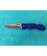 Folding Knife Blue Handle Stainless Steel Blade - $5.99