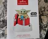 Christmas Ornament Grogu Greetings Star Wars Hallmark Sound &amp; Motion New... - £15.76 GBP