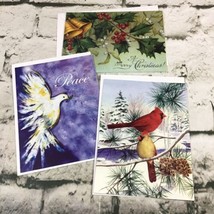 Vintage Christmas Cards Lot Of 3 Dove Of Peace Red Cardinal Capuchin Fra... - $9.89