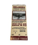 1998 Oklahoma Sooners Texas Tech Red Raiders Football Ticket Stub OU Norman - £6.72 GBP