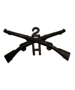 CIRCA 1905-1917, 2nd INFANTRY REGIMENT, H COMPANY, CAP INSIGNIA, SCREWBA... - $25.00