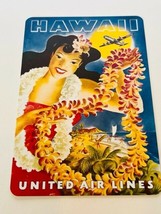 Hawaii Postcard Tiki Bar Hula Girl Post Card vtg aloha surf beach United Airline - £11.80 GBP