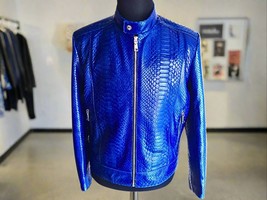 Blue Nude Snakeskin Leather Jacket - $1,200.00+