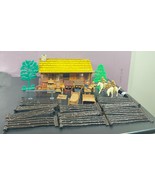 Marx Bar M Ranch Tin Litho Playset Figures Cowboys Furniture Fence Tree ... - £38.91 GBP