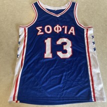 College sorority basketball jersey size M ￼#13  Red White Blue Greek? Gr... - £14.71 GBP