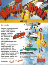 McDonald&#39;s - June 1999 - Ronald News - Belgium - $2.50