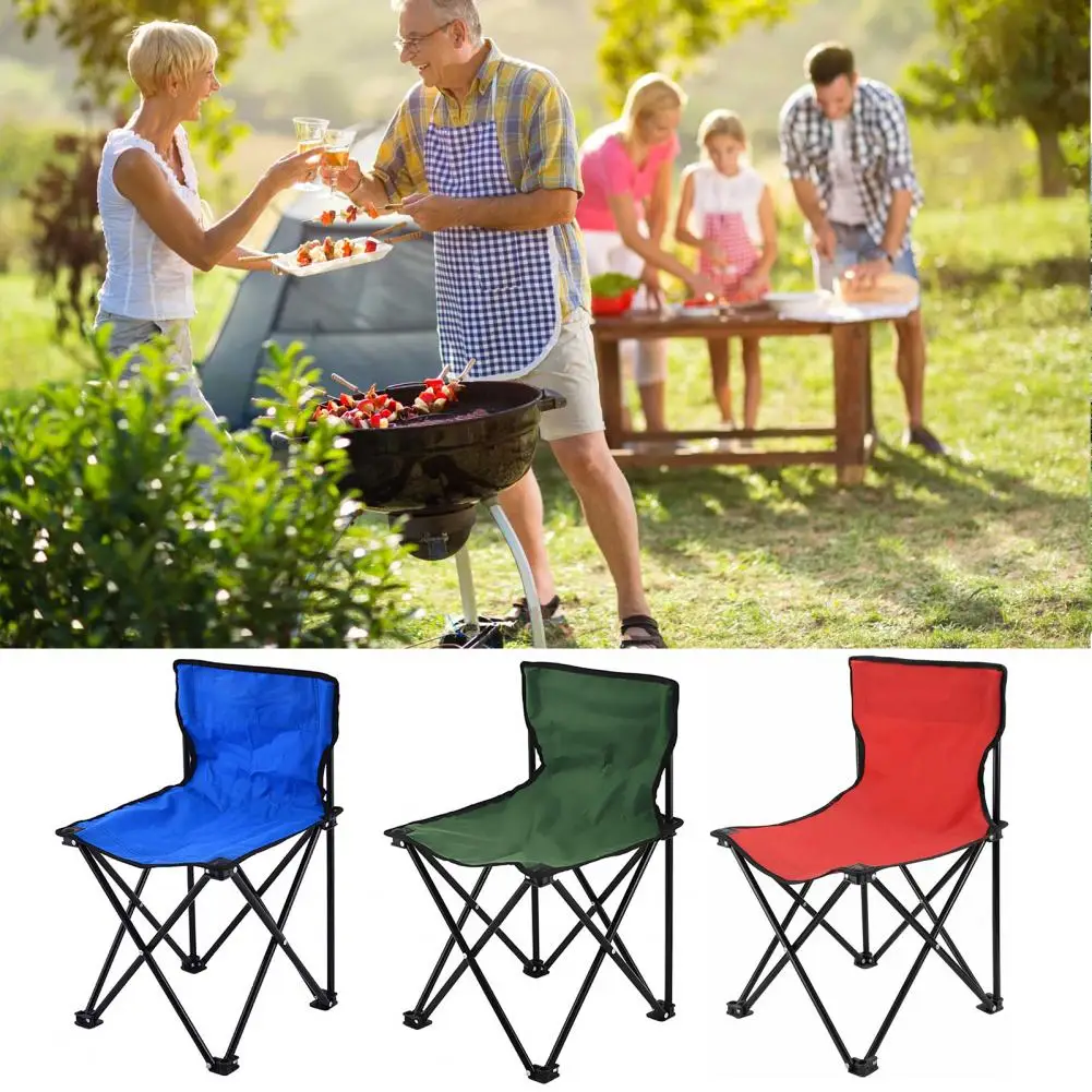1 Pc Camping Chair with Backrest Travel Stool Ergonomic Design Strong - £22.65 GBP+