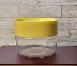 Vintage Pyrex Store &#39;N See Ware Stack &#39;N Store Container Yellow Twist Lid - £9.40 GBP