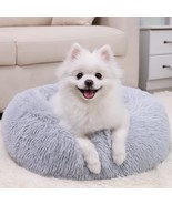 Calming Dog Bed for Small Dog &amp; Cat,Washable Plush Round Pet Puppy Bed w... - £29.64 GBP